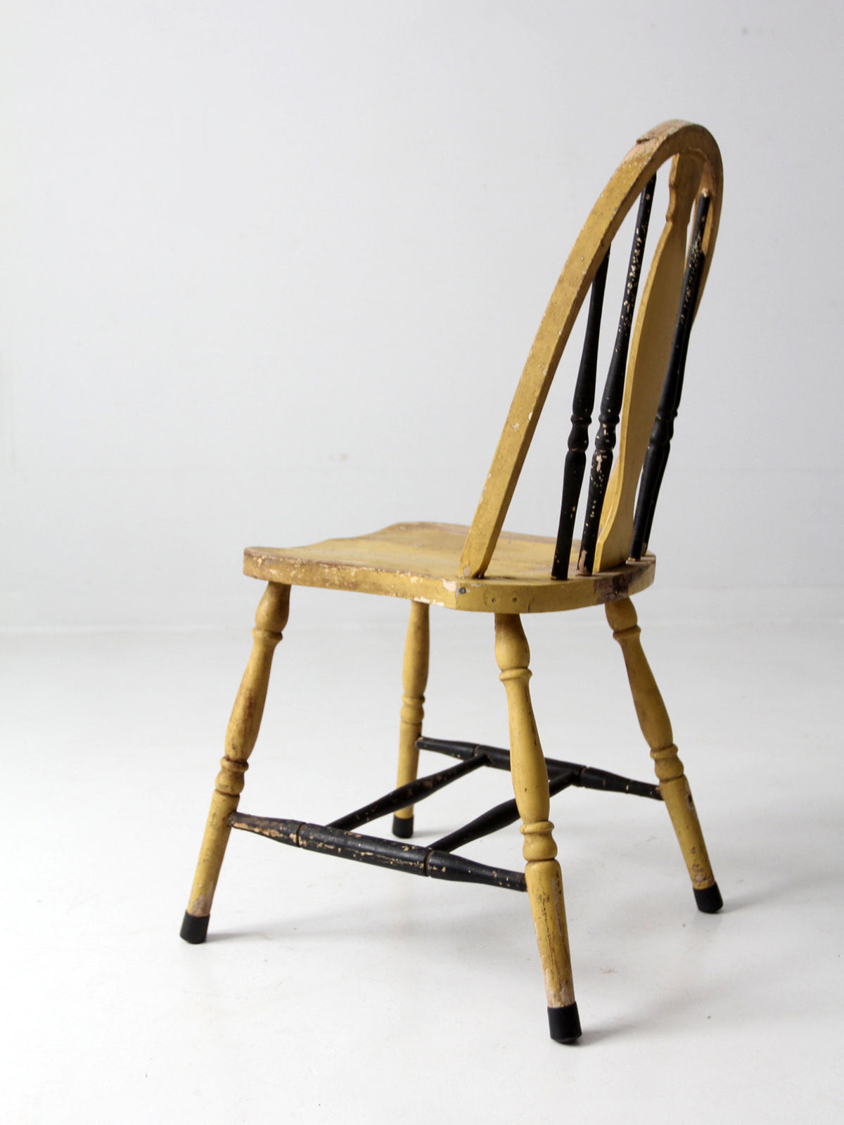 antique painted Windsor splat back side chair