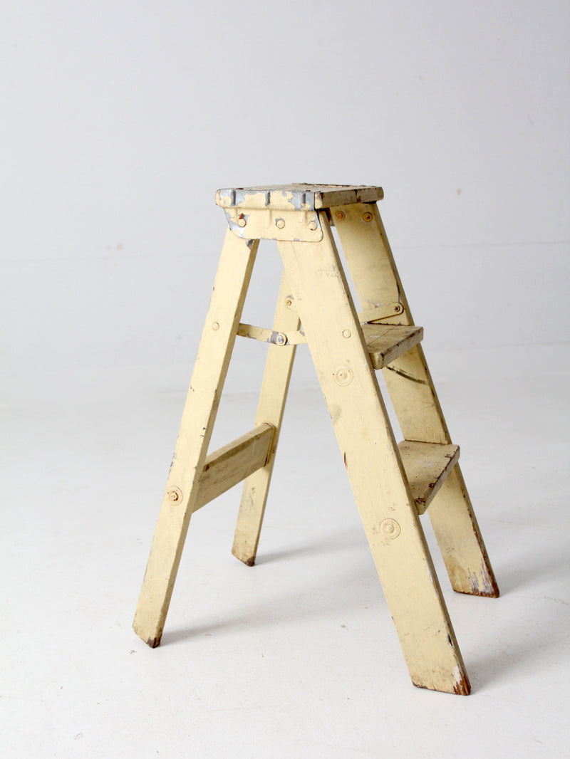 vintage painted wooden step ladder