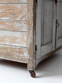 antique farmhouse kitchen work table with galvanized top