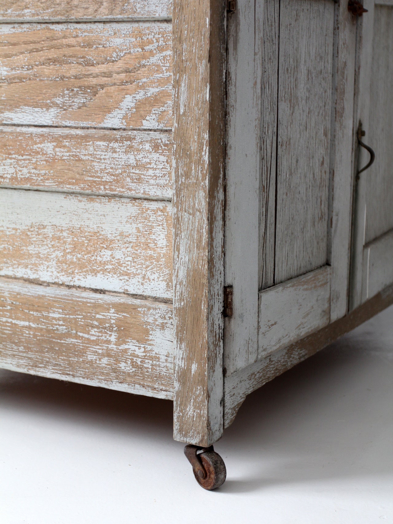 antique farmhouse kitchen work table with galvanized top