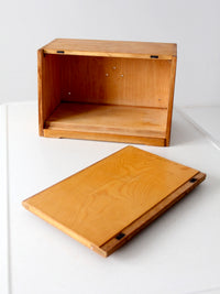 mid-century Woodpecker Woodware rooster bread box & canister set