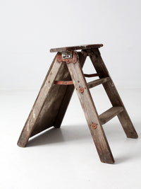 vintage rustic wooden step ladder