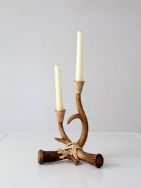 vintage antler double candlestick holder