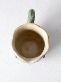 vintage ceramic iris floral pitcher