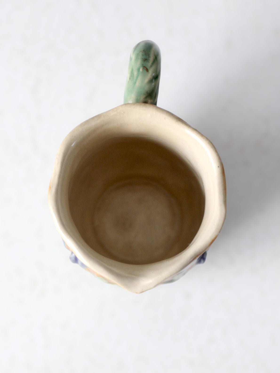 vintage ceramic iris floral pitcher