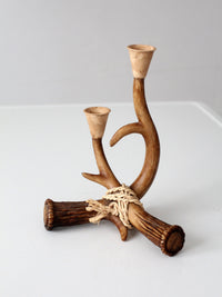 vintage antler double candlestick holder