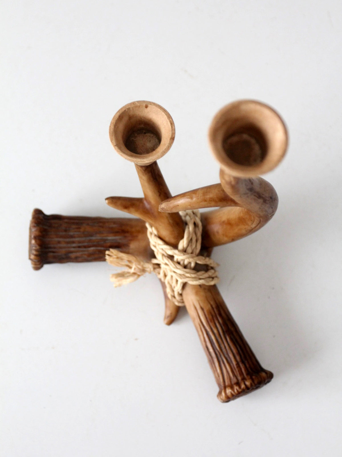vintage antler double candlestick holder