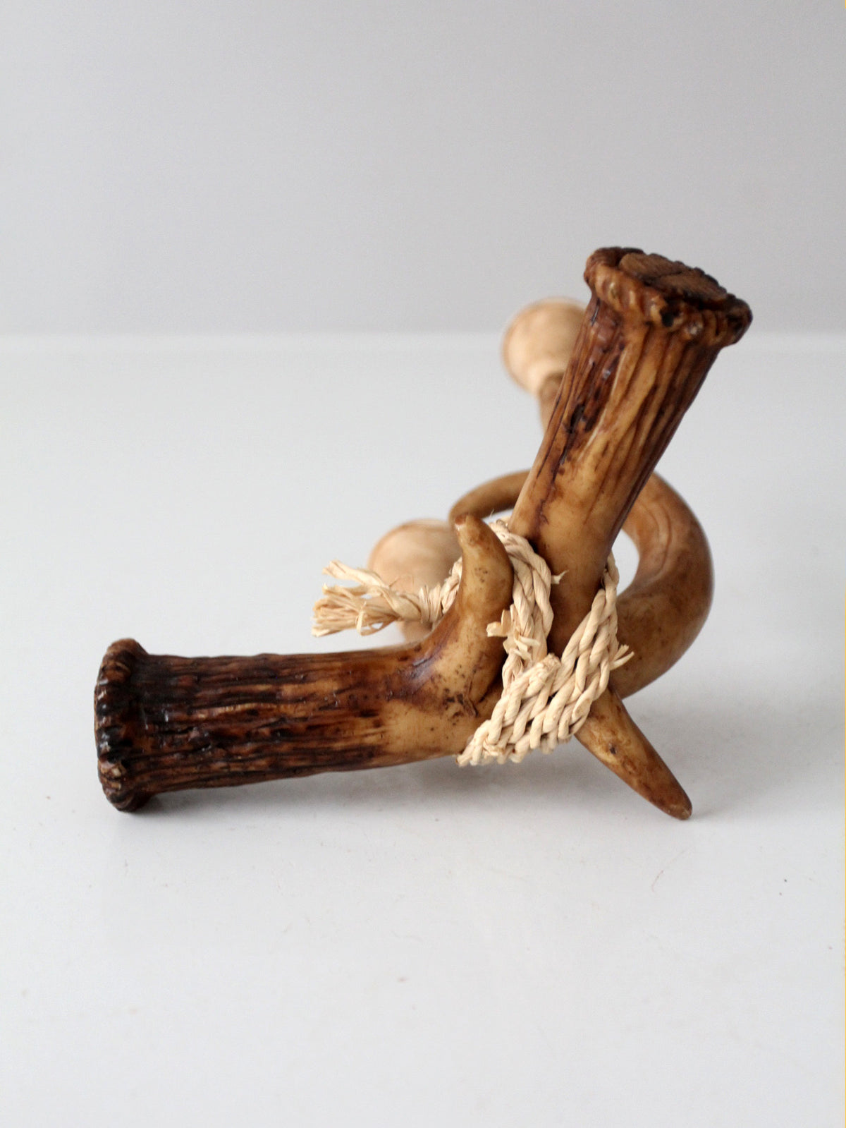 vintage antler double candlestick holder