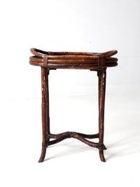 antique rattan tray table