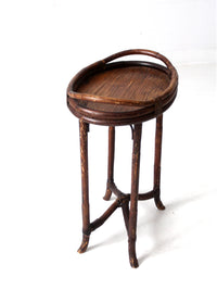 antique rattan tray table