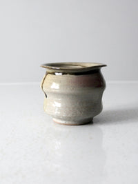 vintage handmade studio pottery vase with drip glaze