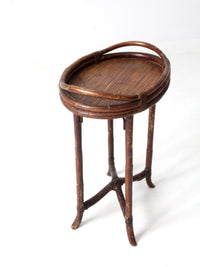 antique rattan tray table