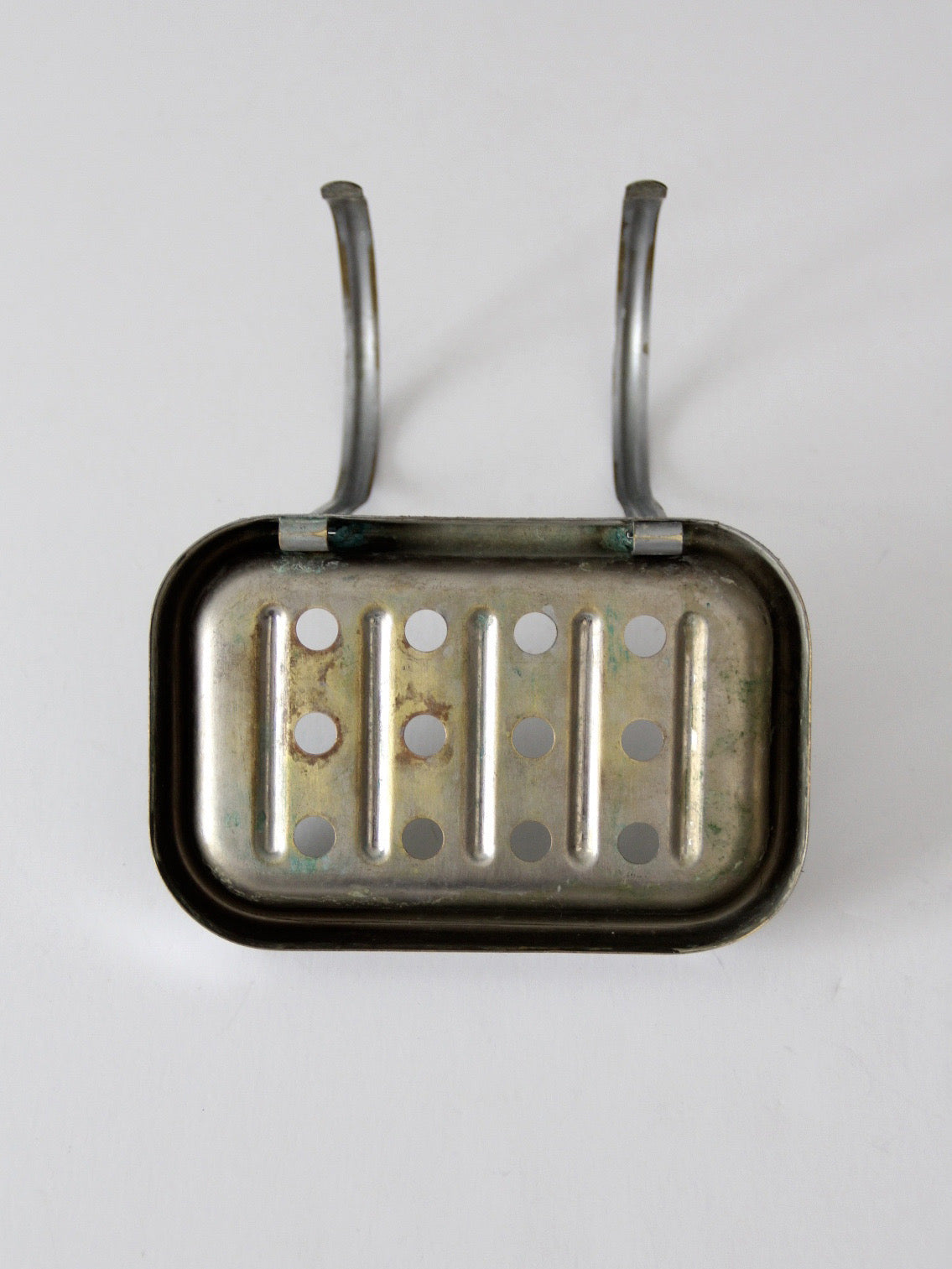 vintage Art Deco nickle brass soap dish