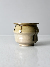 vintage handmade studio pottery vase with drip glaze