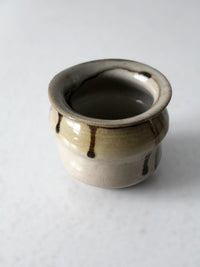 vintage handmade studio pottery vase with drip glaze
