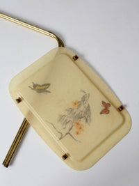 mid-century folding tv tray table with butterfly motif
