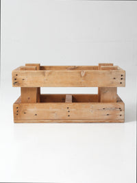 vintage industrial wood crate with divided interior