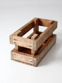 vintage industrial wood crate with divided interior