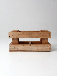 vintage industrial wood crate with divided interior