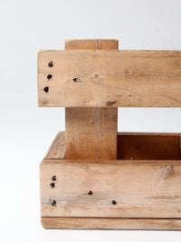 vintage industrial wood crate with divided interior