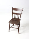 antique primitive plank seat chair