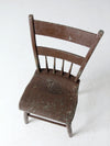 antique primitive plank seat chair
