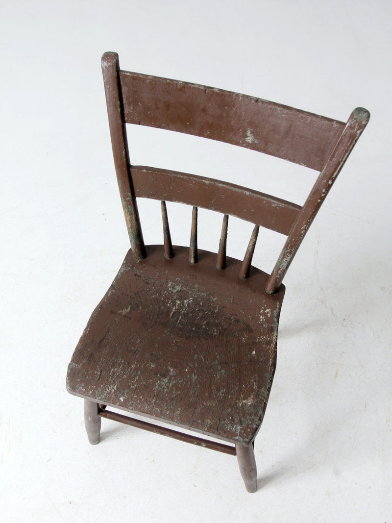 antique primitive plank seat chair