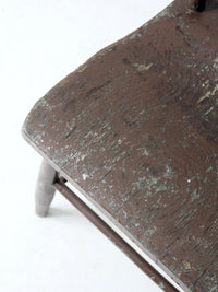 antique primitive plank seat chair