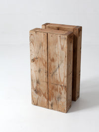 vintage industrial wood crate with divided interior
