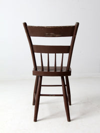 antique primitive plank seat chair