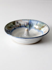 vintage studio pottery apple baker bowl