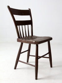 antique primitive plank seat chair
