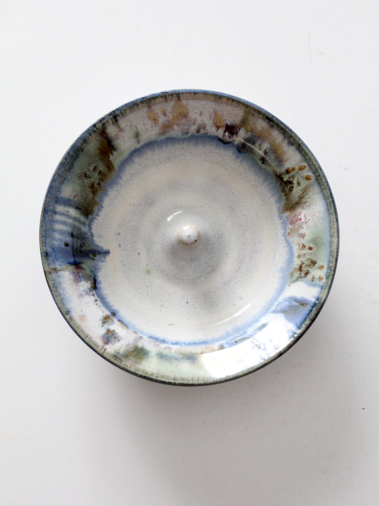 vintage studio pottery apple baker bowl