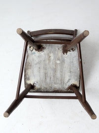 antique primitive plank seat chair