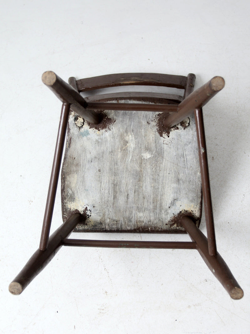 antique primitive plank seat chair