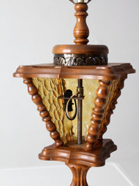vintage Mediterranean Revival amber glass table lamp