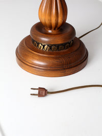 vintage Mediterranean Revival amber glass table lamp