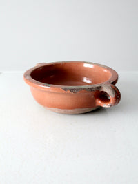 antique terracotta handled earthenware bowl