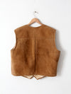 vintage suede vest with sherling lining