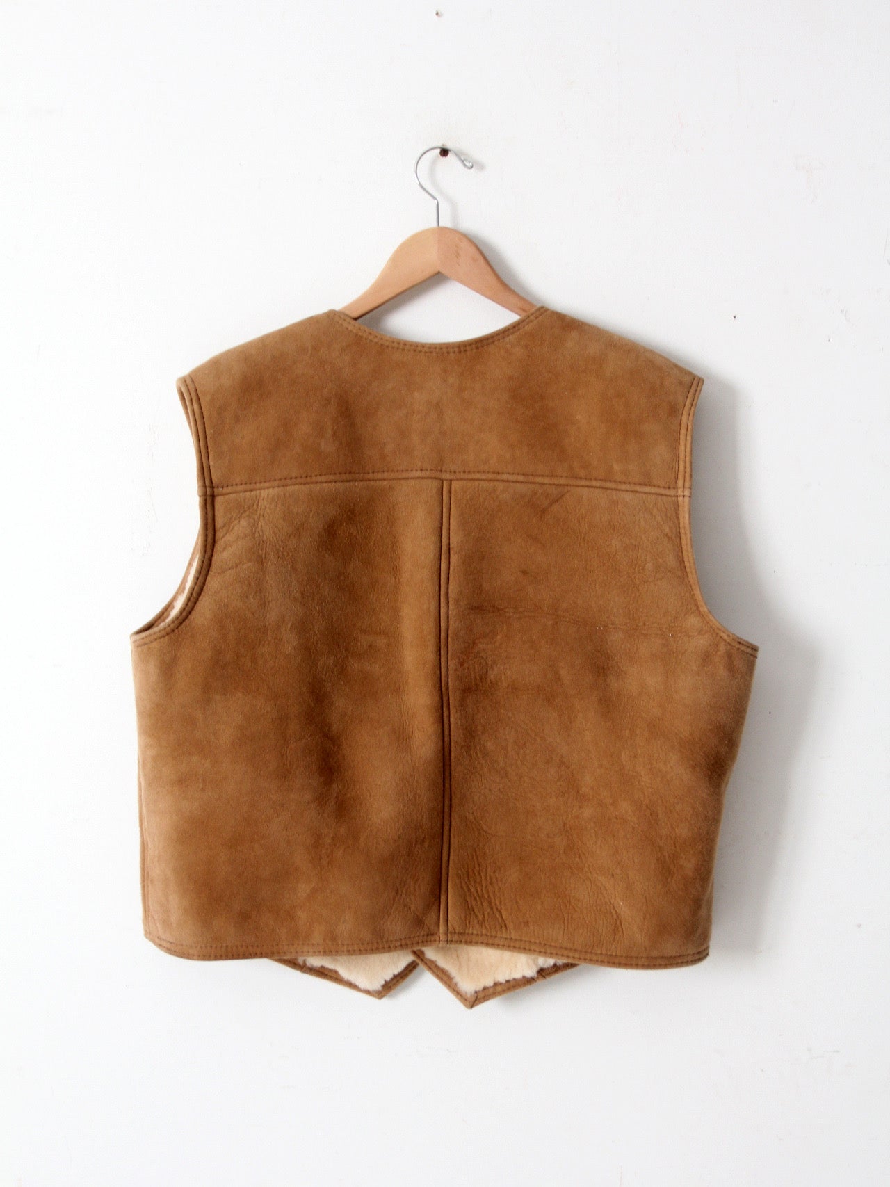 vintage suede vest with sherling lining