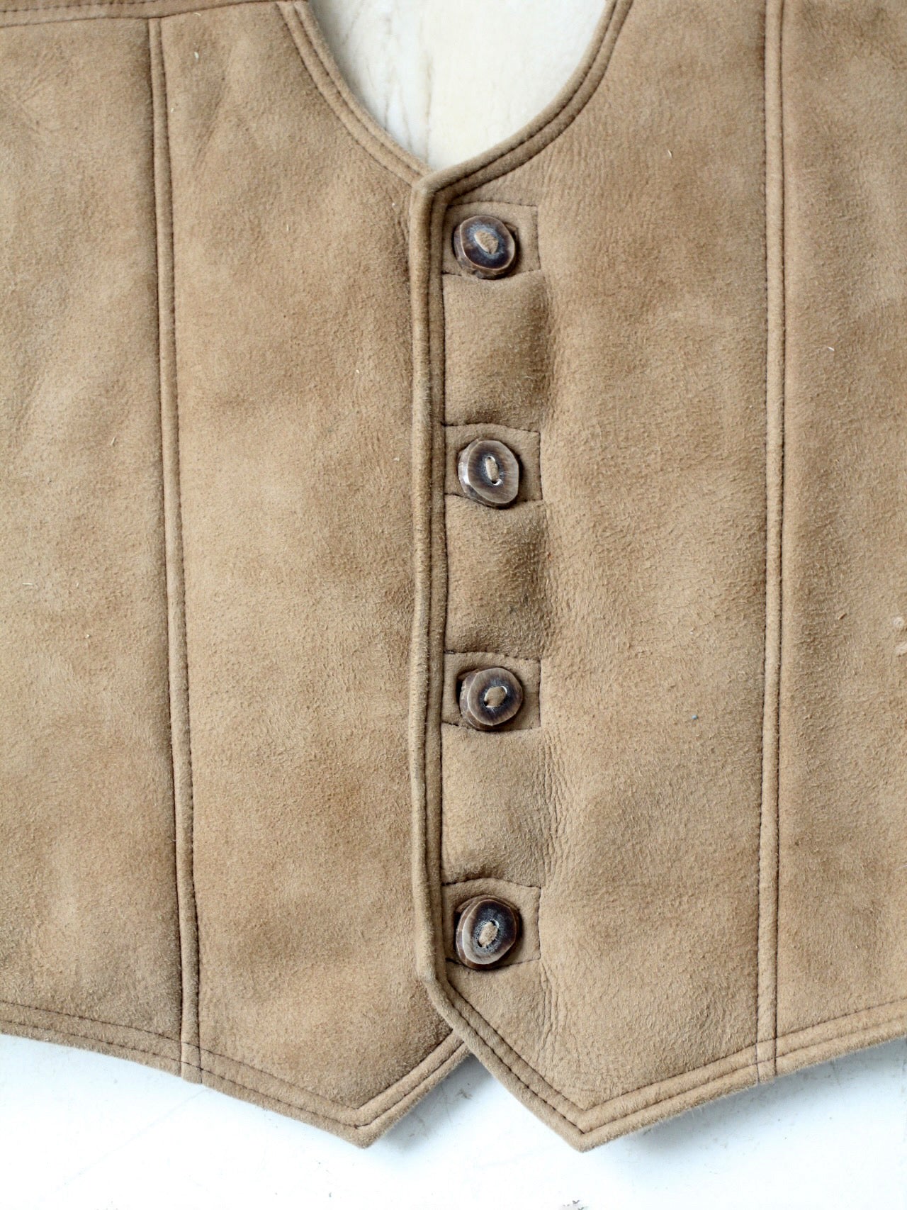 vintage suede vest with sherling lining