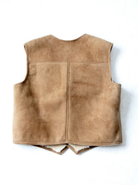 vintage suede vest with sherling lining