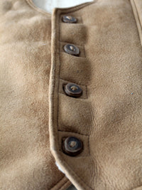 vintage suede vest with sherling lining
