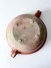 antique terracotta handled earthenware bowl