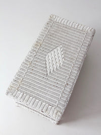 antique white wicker coffee table