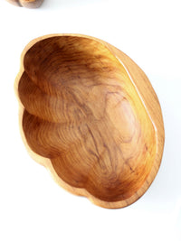 mid-century wood serving bowl set