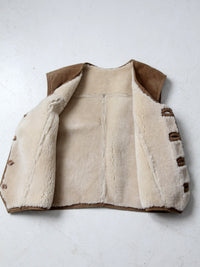 vintage suede vest with sherling lining