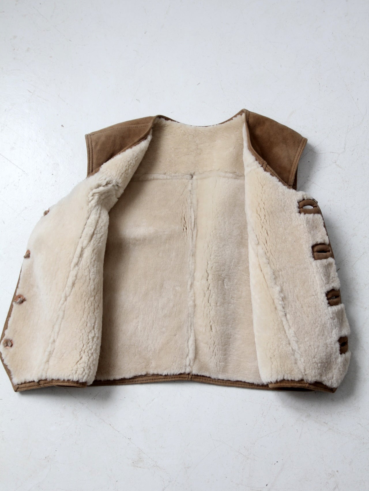 vintage suede vest with sherling lining