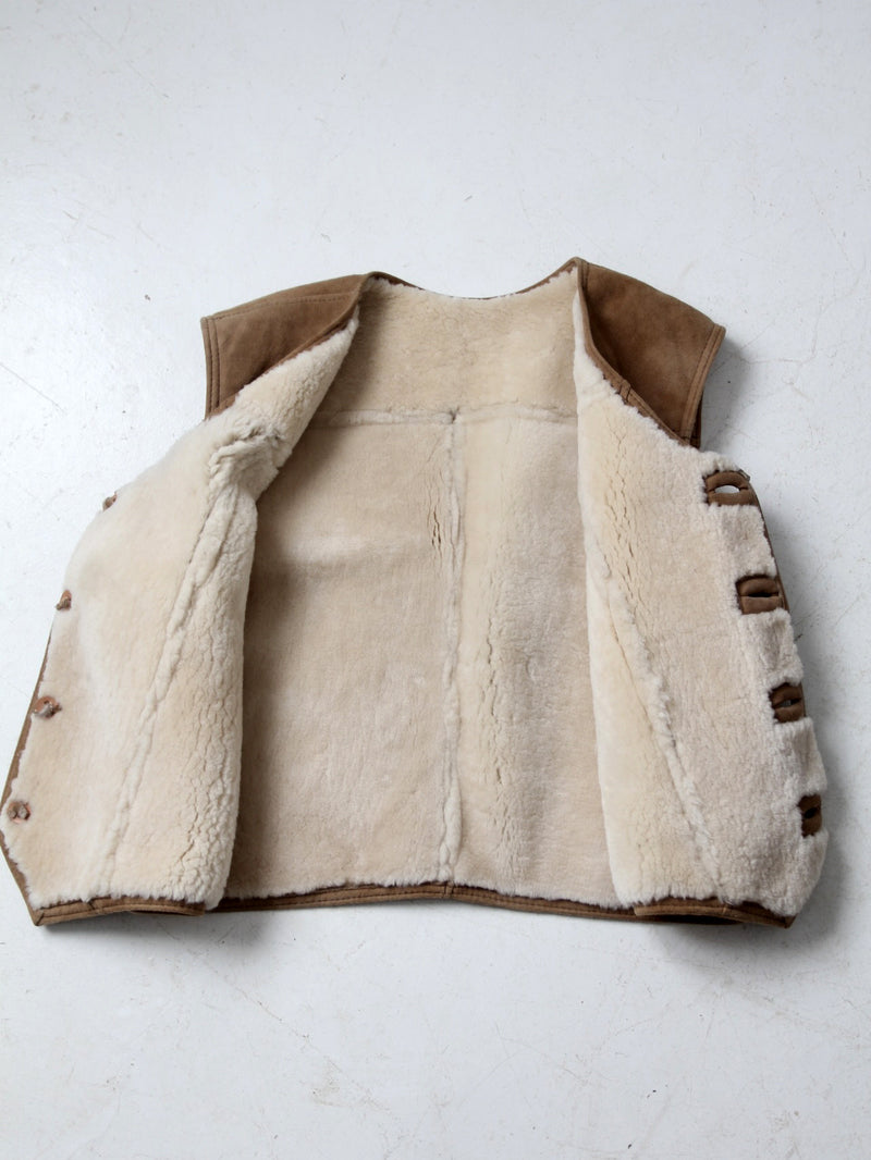 vintage suede vest with sherling lining