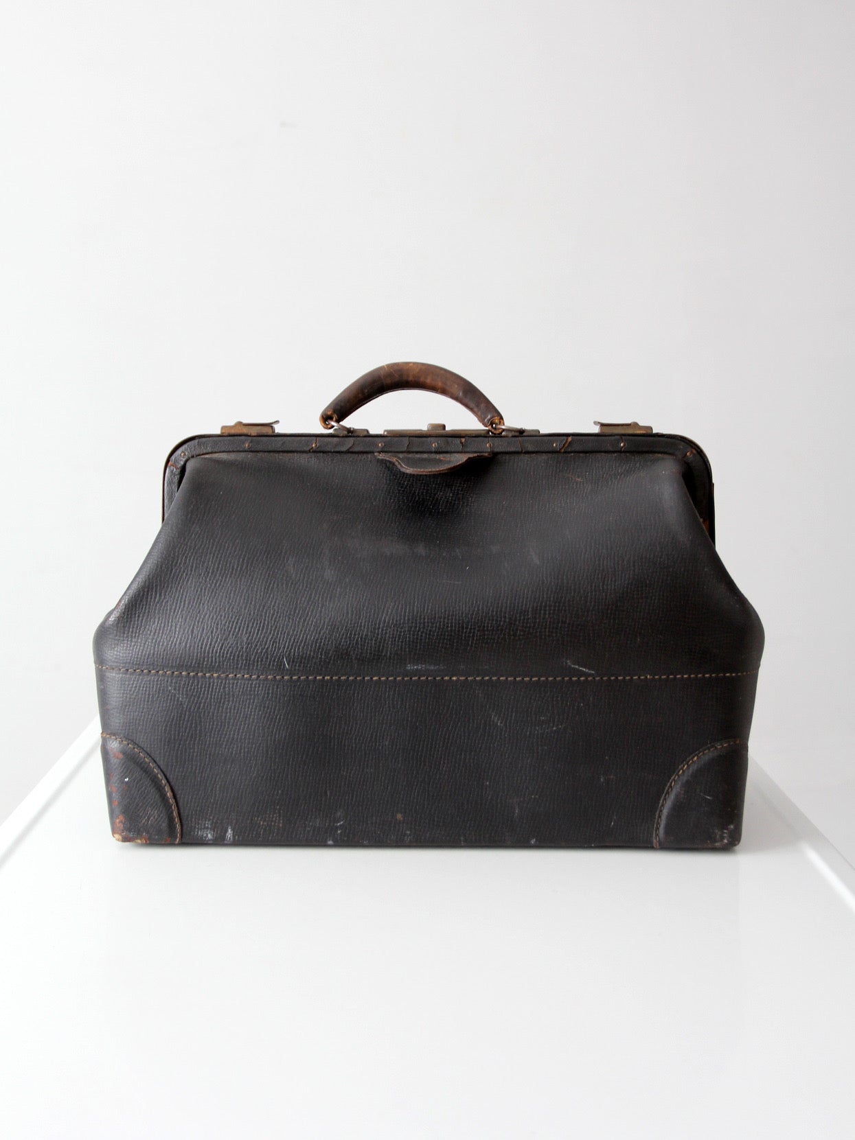 antique black leather doctor's bag